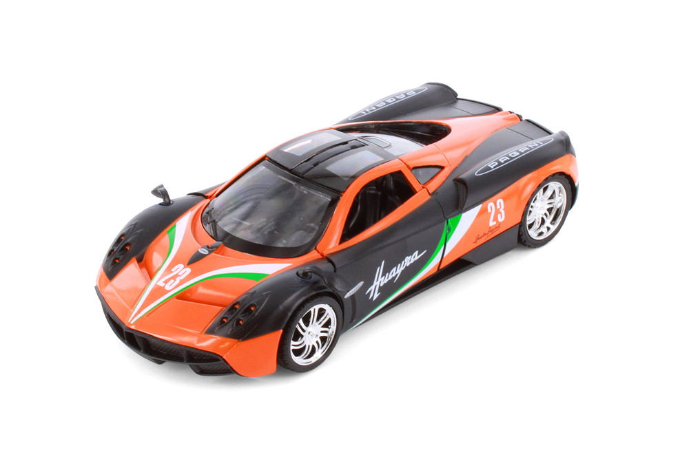 Box of 4 Pagani Huayra #23 "GT Racing", Orange/Black - Showcasts 73798D - 1/24 Scale Diecast Model Toy Cars