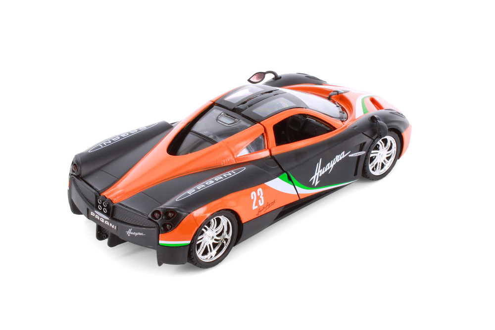 Box of 4 Pagani Huayra #23 "GT Racing", Orange/Black - Showcasts 73798D - 1/24 Scale Diecast Model Toy Cars