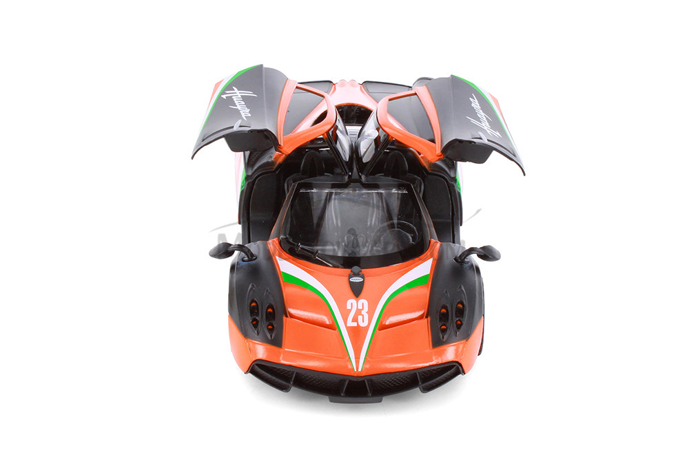 Box of 4 Pagani Huayra #23 "GT Racing", Orange/Black - Showcasts® 73798D - 1/24 Scale Diecast Model Toy Cars