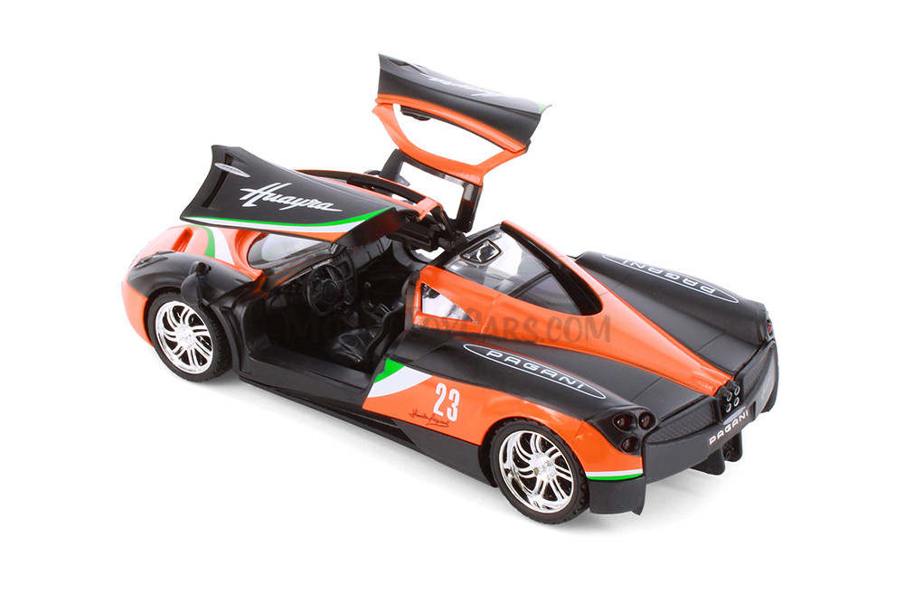 Box of 4 Pagani Huayra #23 "GT Racing", Orange/Black - Showcasts® 73798D - 1/24 Scale Diecast Model Toy Cars