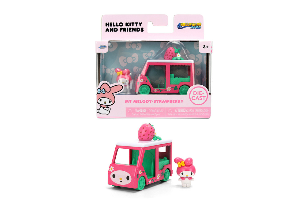 My Melody - Strawberry Car, Hot Pink - Jada Toys 85338-W1 - 1/55 Scale Diecast Model Toy Car