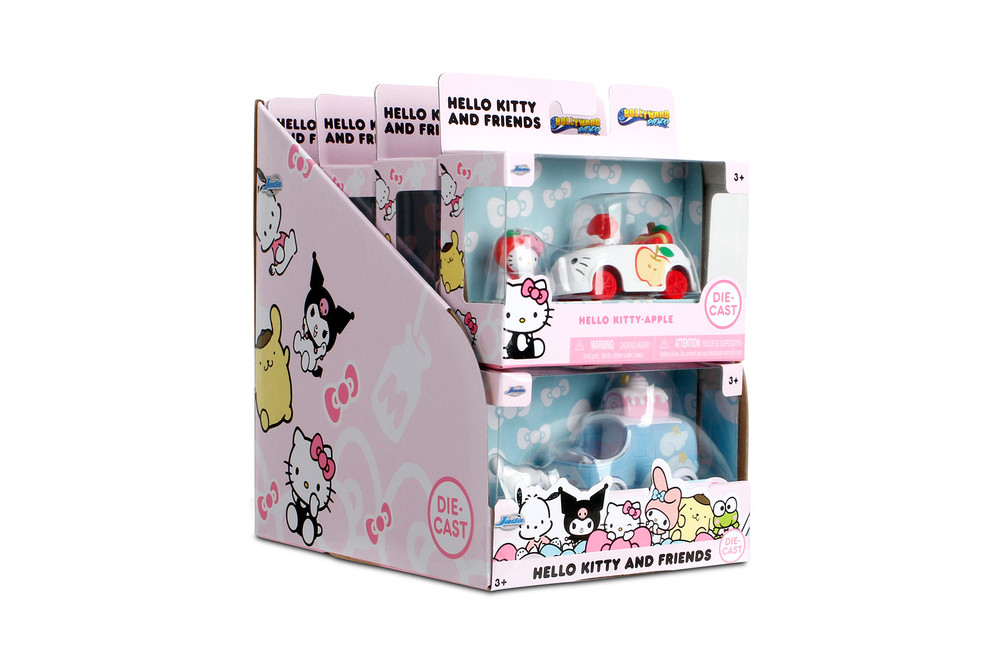 Box of 8 Sanrio Hello Kitty & Friends Car Assortment - Jada Toys 85338-W1 - 1/55 Scale Diecast Model Toy Cars