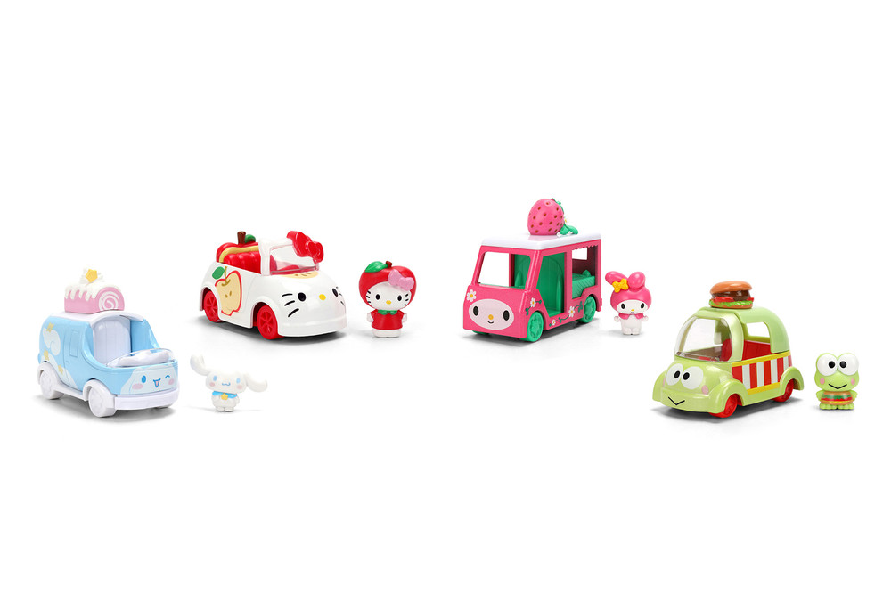 Box of 8 Sanrio Hello Kitty & Friends Car Assortment - Jada Toys 85338-W1 - 1/55 Scale Diecast Model Toy Cars