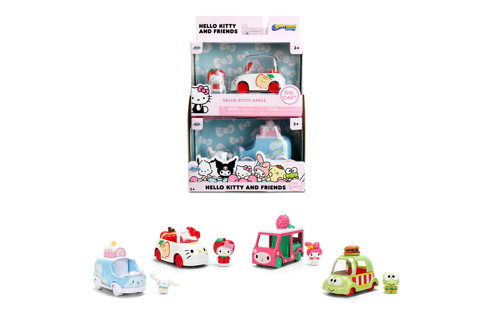 Box of 8 Sanrio Hello Kitty & Friends Car Assortment - Jada Toys 85338-W1 - 1/55 Scale Diecast Model Toy Cars