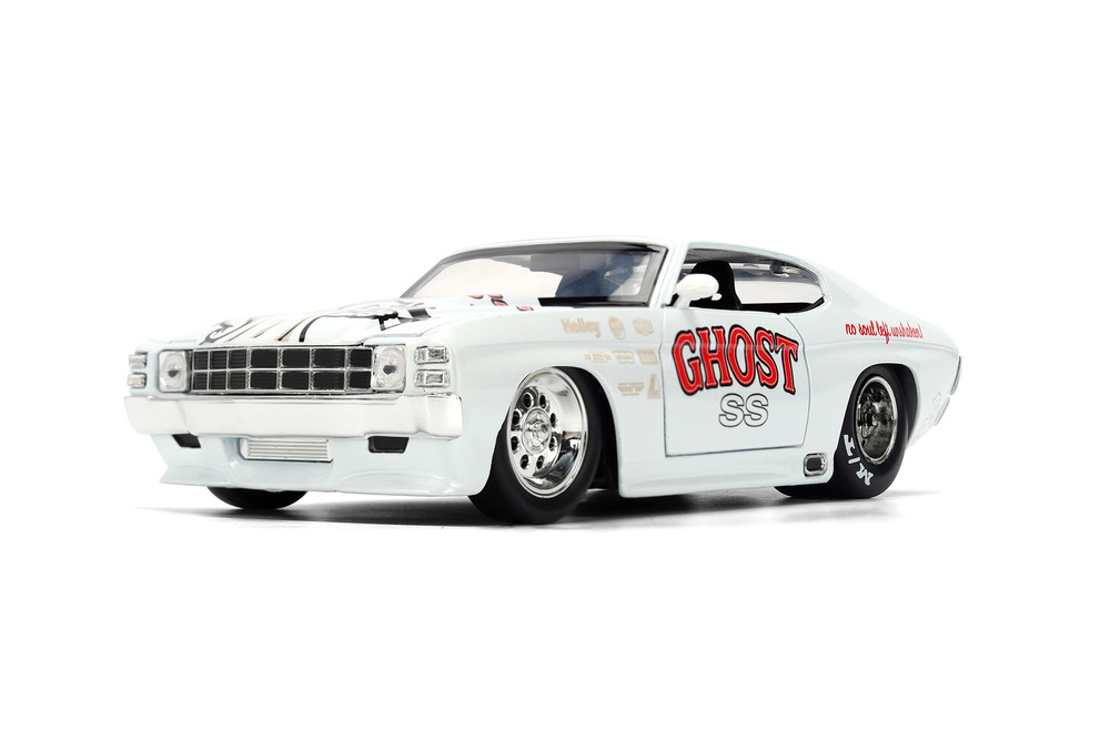 1971 Chevy Chevelle SS "Ghost", White - Jada Toys 36636 - 1/24 Scale Diecast Model Toy Car