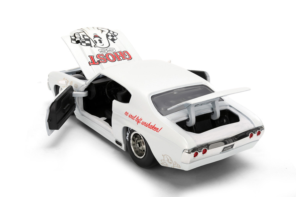 1971 Chevy Chevelle SS "Ghost", White - Jada Toys 36636 - 1/24 Scale Diecast Model Toy Car
