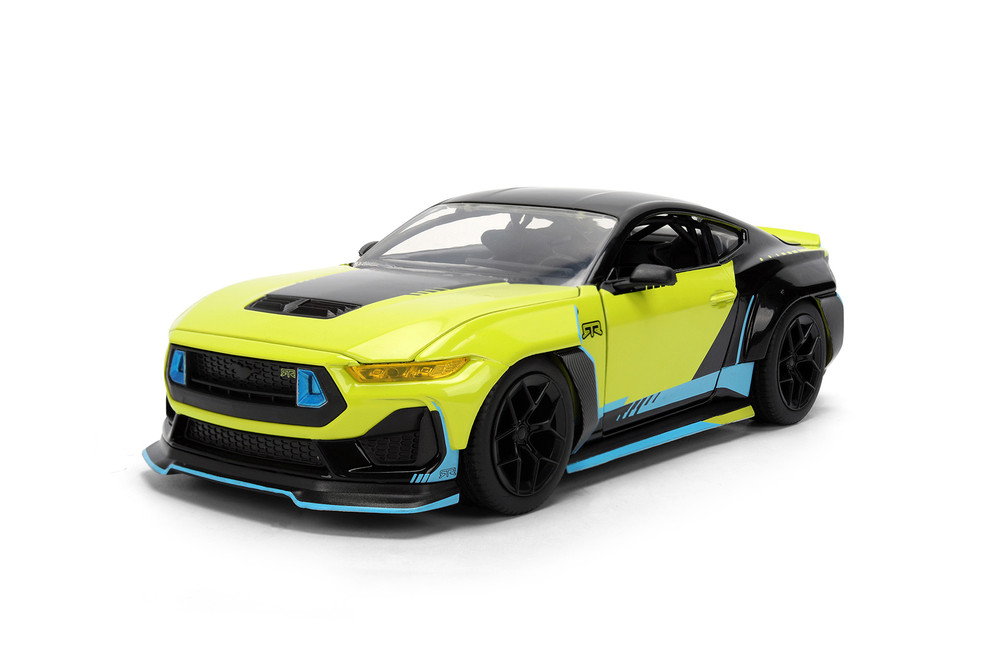 2026 Ford Mustang RTR Spec 5-D, Lime Green/Black - Jada Toys 36621 - 1/24 Scale Diecast Model Toy Car