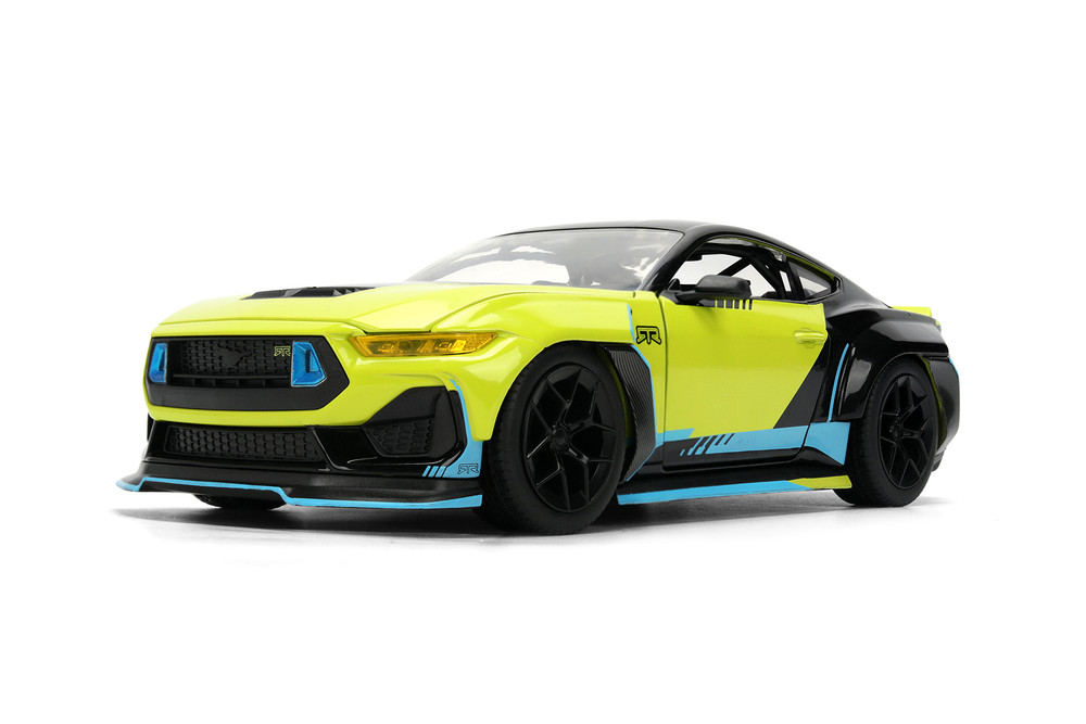 2026 Ford Mustang RTR Spec 5-D, Lime Green/Black - Jada Toys 36621 - 1/24 Scale Diecast Model Toy Car