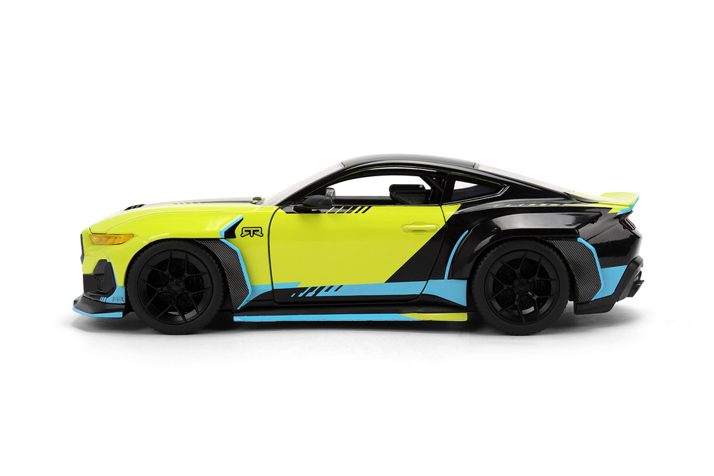 2026 Ford Mustang RTR Spec 5-D, Lime Green/Black - Jada Toys 36621 - 1/24 Scale Diecast Model Toy Car