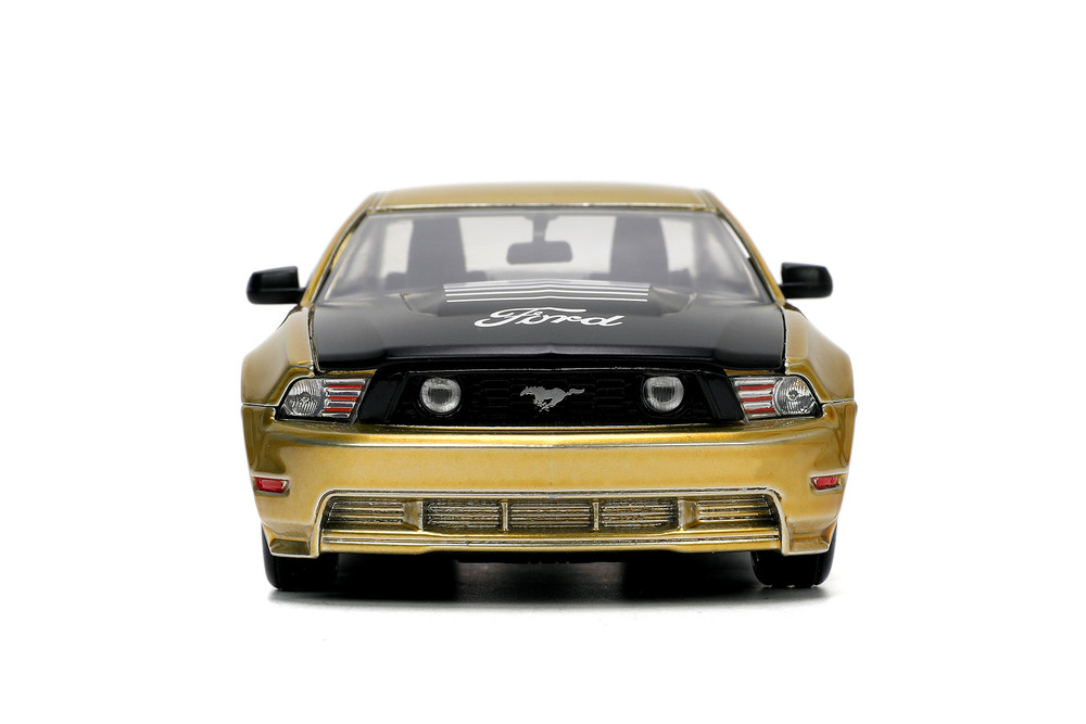 2010 Ford Mustang GT "Tom Racing", Gold w/Black Stripes - Jada Toys 33055 - 1/24 Scale Diecast Model Toy Car