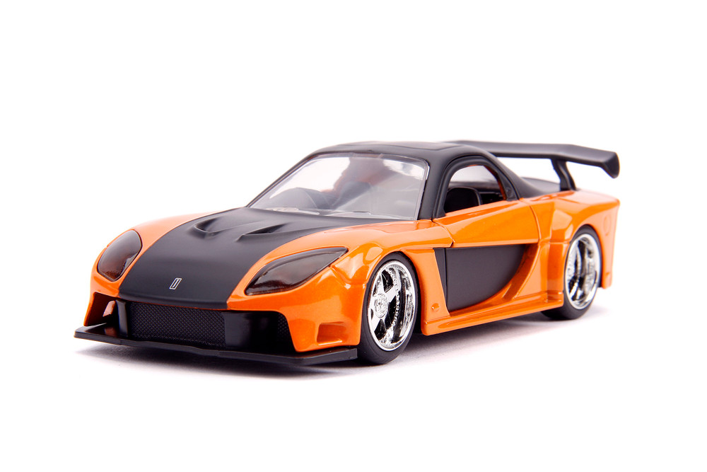 Twin Pack Han's 2020 Mazda RX-7 & Toyota GR Supra, Orange/Black - Jada Toys 32910 - 1/32 Scale Diecast Model Toy Car