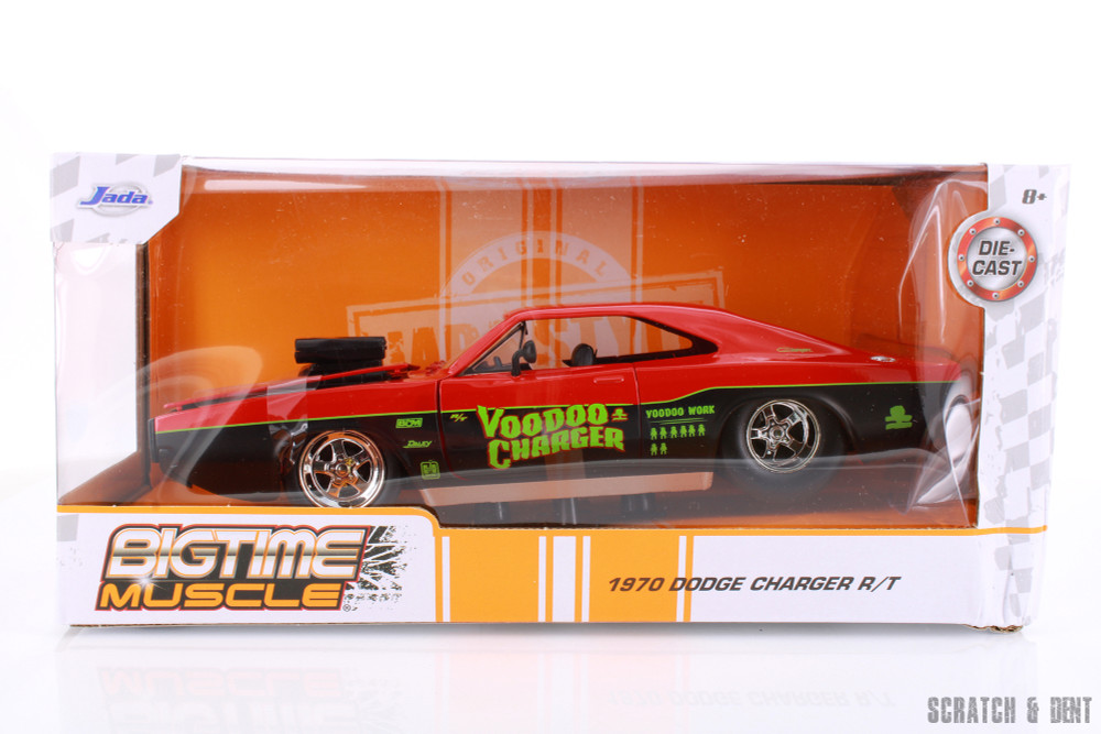 Voodoo Charger 1970 Dodge Charger R/T, Red and Black - Jada Toys R-23938 - 1/24 scale Diecast Car