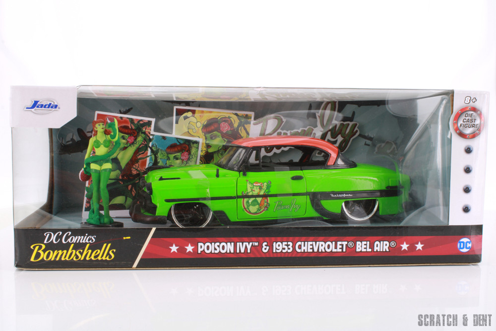 1953 Chevy Bel Air with Poison Ivy Figurine, Poison Ivy - R-23931 - 1/24 scale Diecast Model Toy Car