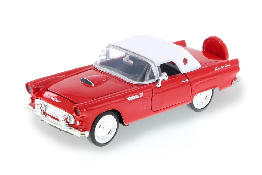 1956 Ford Thunderbird Closed Convertible, Red - Showcasts R-23940 - 1/24 Scale Diecast Model Toy Car