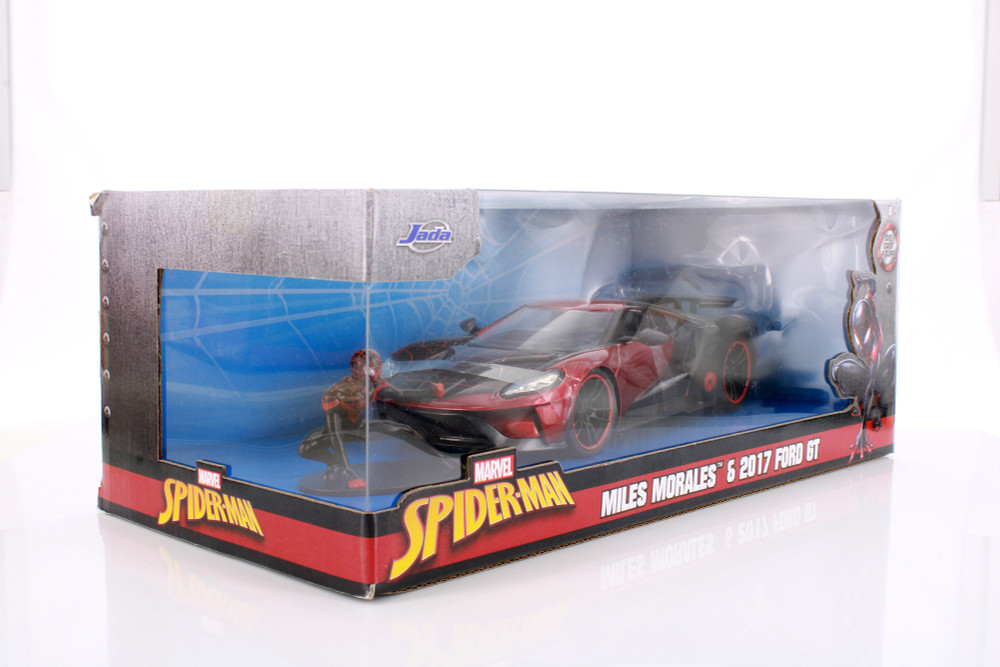 2007 Ford GT with Miles Morales Spider Man Figure - R-23958 - 1/24 Scale Diecast Model Toy Car