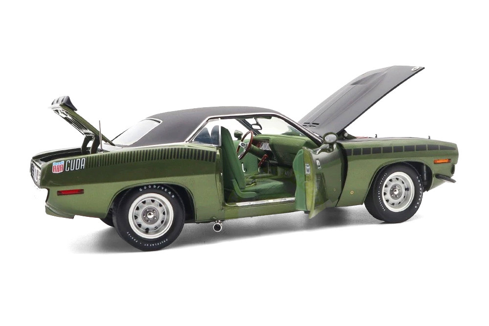 ミニカー10台セット　hw/jada/aw/green A-5 1970 Plymouth Barracuda AAR Vinyl Top, Ivy Green - Acme A1806140VT