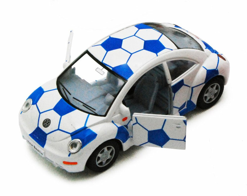 Volkswagen New Beetle, Blue - Kinsmart 5028DR - 1/32 Scale Diecast Model Replica (Brand New, but NOT IN BOX)