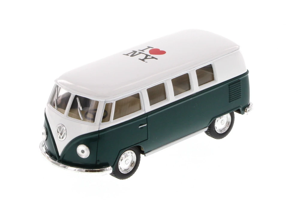 1962 Volkswagen Classic Bus, Teal - Kinsmart 5060W-ILNY - 1/32 Scale Diecast Model Toy Car
