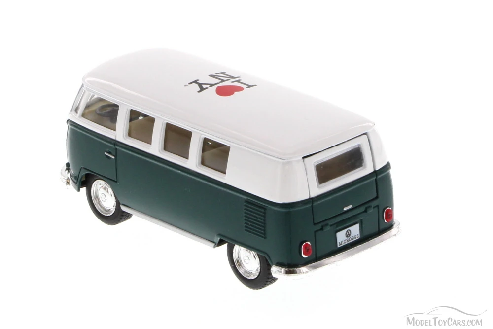 1962 Volkswagen Classic Bus, Teal - Kinsmart 5060W-ILNY - 1/32 Scale Diecast Model Toy Car