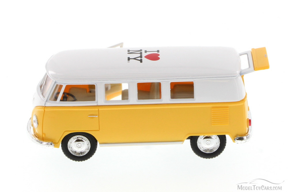 1962 Volkswagen Classic Bus, Yellow - Kinsmart 5060W-ILNY - 1/32 Scale Diecast Model Toy Car