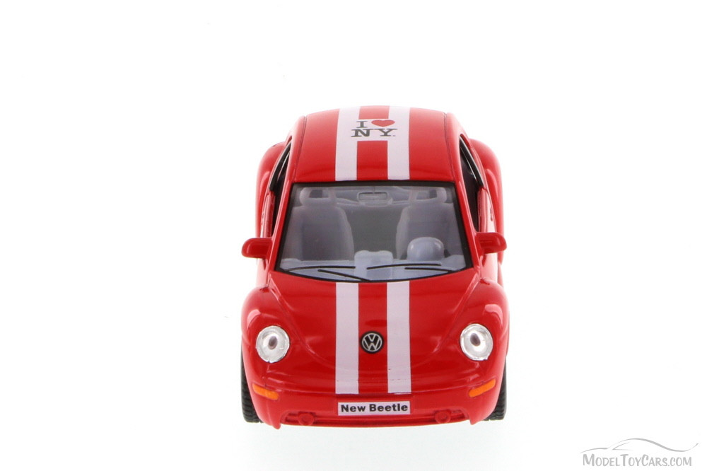I Love New York Volkswagen New Beetle Hard Top, Red - Kinsmart 5028W-ILNY - 1/32 Scale Diecast Car