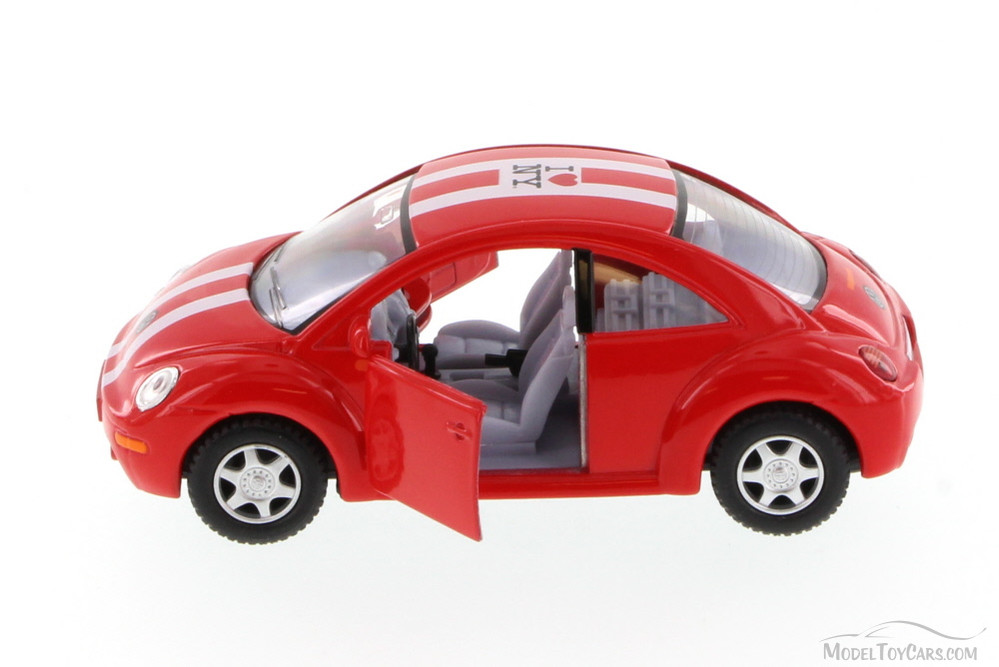 I Love New York Volkswagen New Beetle Hard Top, Red - Kinsmart 5028W-ILNY - 1/32 Scale Diecast Car