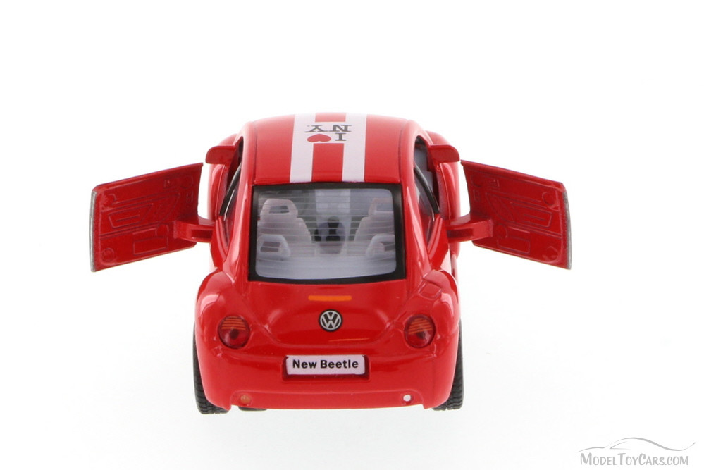 I Love New York Volkswagen New Beetle Hard Top, Red - Kinsmart 5028W-ILNY - 1/32 Scale Diecast Car