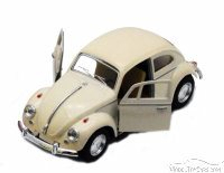 1967 Volkswagen Classical Beetle Hard Top, Cream - Kinsmart 5375D - 1/32 Scale Diecast Model Replica