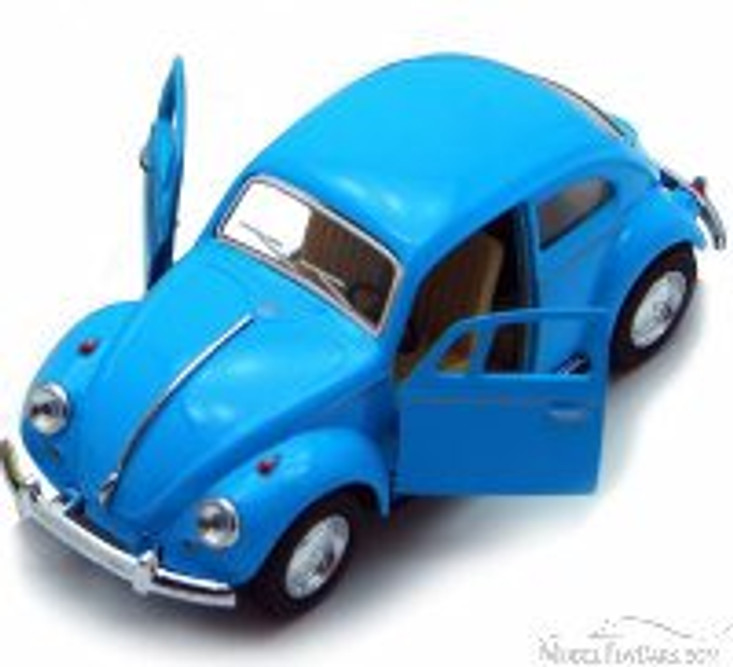 1967 Volkswagen Classical Beetle Hard Top, Blue - Kinsmart 5375D - 1/32 Scale Diecast Model Replica