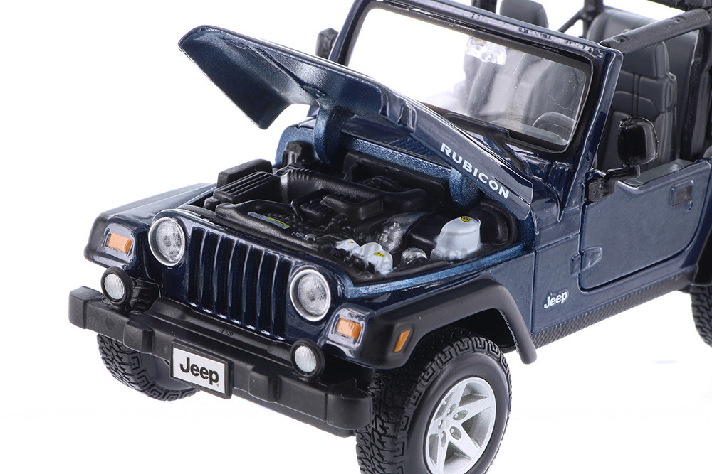 Jeep Wrangler Rubicon Convertible, Blue - Maisto 31245 - 1/27 Scale Diecast Model Toy Car