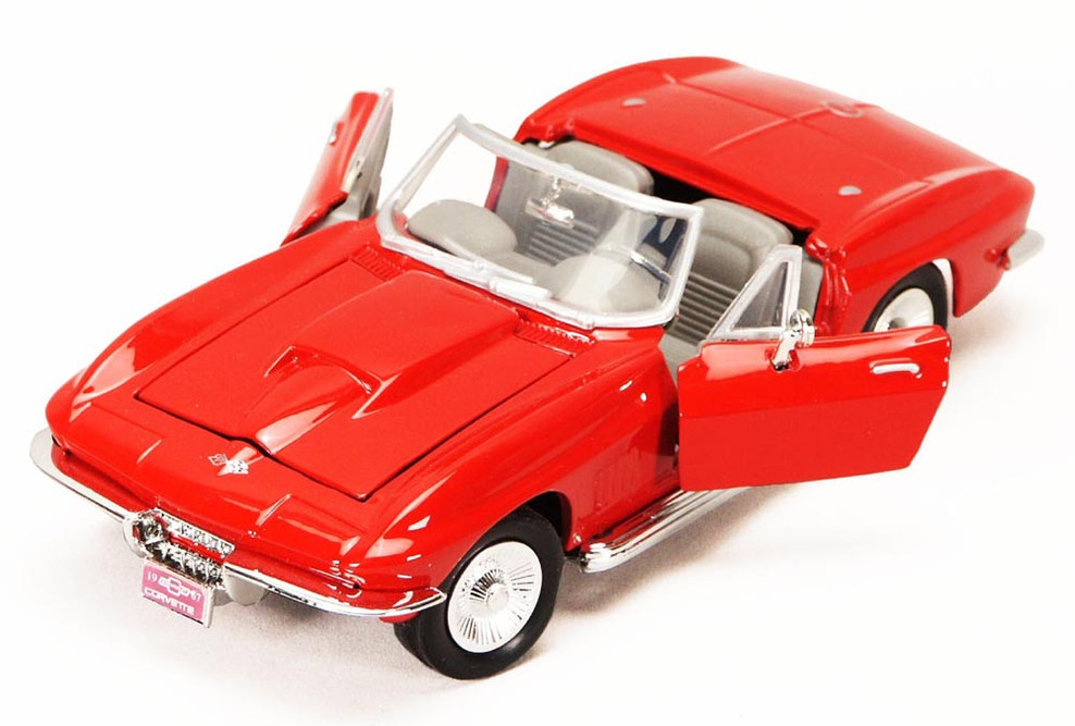 1967 Chevy Corvette, Red - Motormax 73224 - 1/24 scale Diecast Model Toy Car