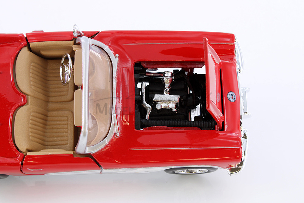 1959 Chevy Corvette Convertible, Red - Motormax 73216 - 1/24 scale Diecast Model Toy Car