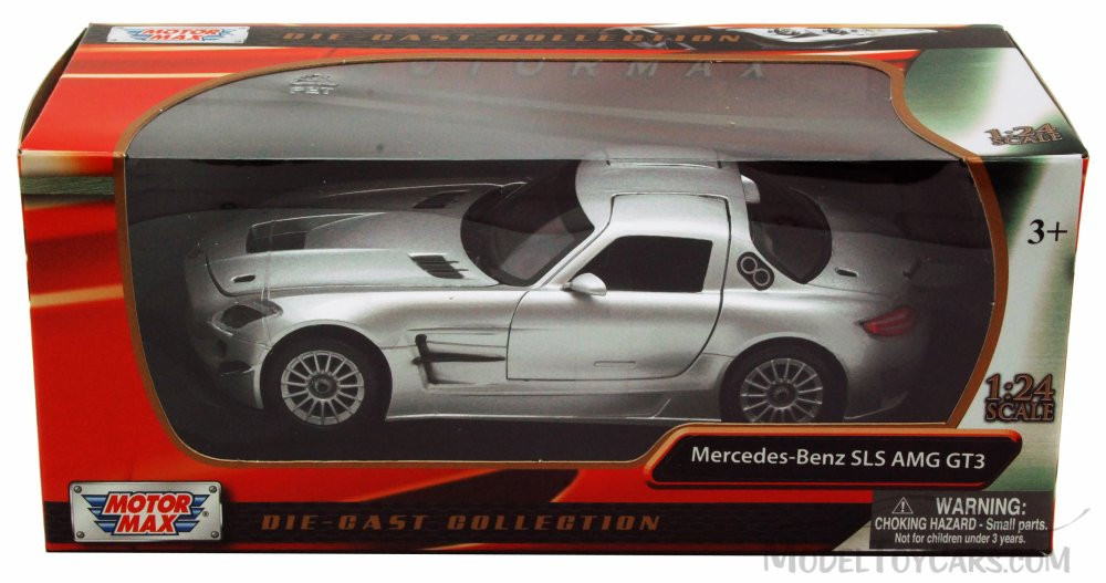 Mercedes-Benz SLS AMG GT3, Silver - Motormax 73356 - 1/24 scale