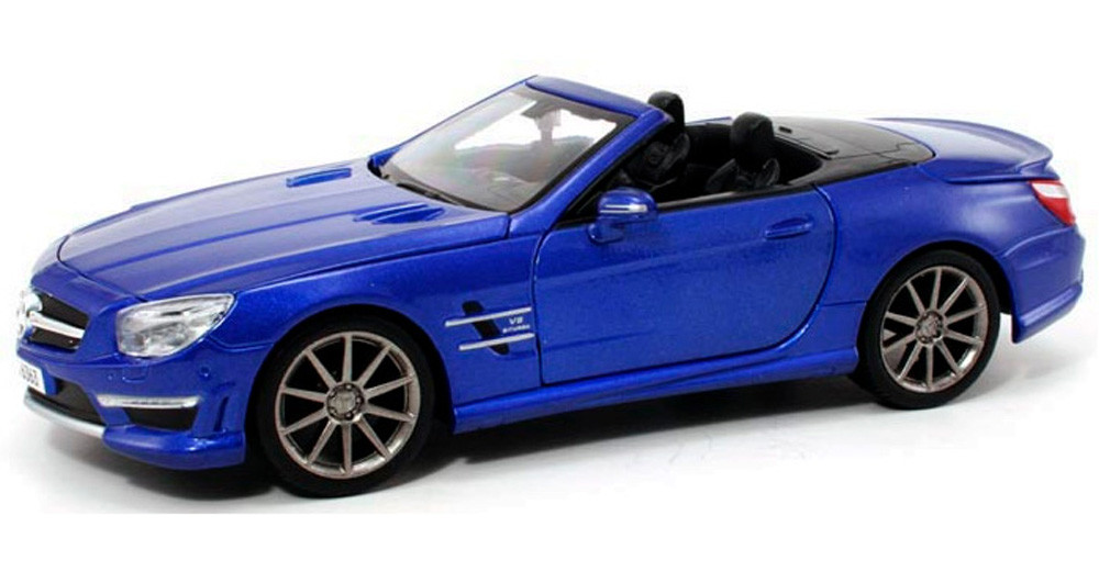 Mercedes-Benz SL63 AMG Convertible, Blue - Maisto 31503 - 1/24 Scale Diecast Model Toy Car