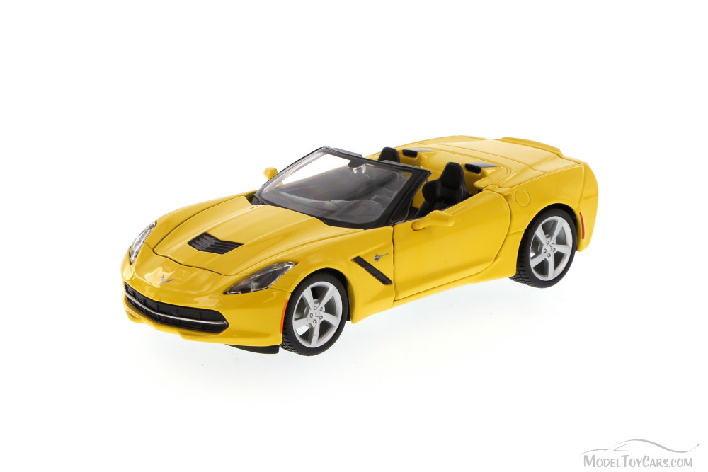 Chevy Corvette Stingray Convertible, Yellow, Maisto 34501, 1/24 Scale Diecast Car (New, but NO BOX)