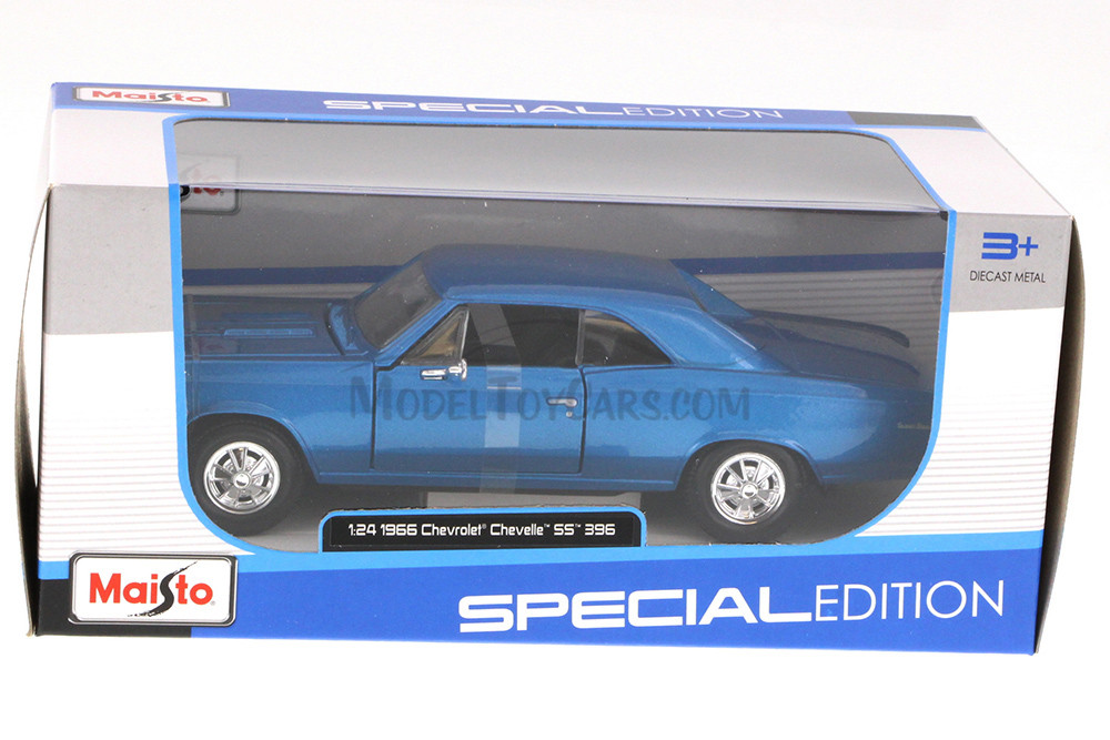 1966 Chevy Chevelle SS396, Blue - Maisto 31960 - 1/24 Scale Diecast Model  Toy Car