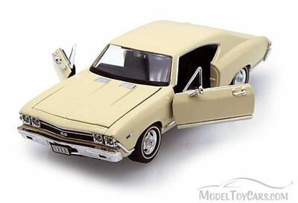 1968 Chevy Chevelle SS396 , Cream - Welly 29397 - 1/24 scale Diecast Model Toy Car