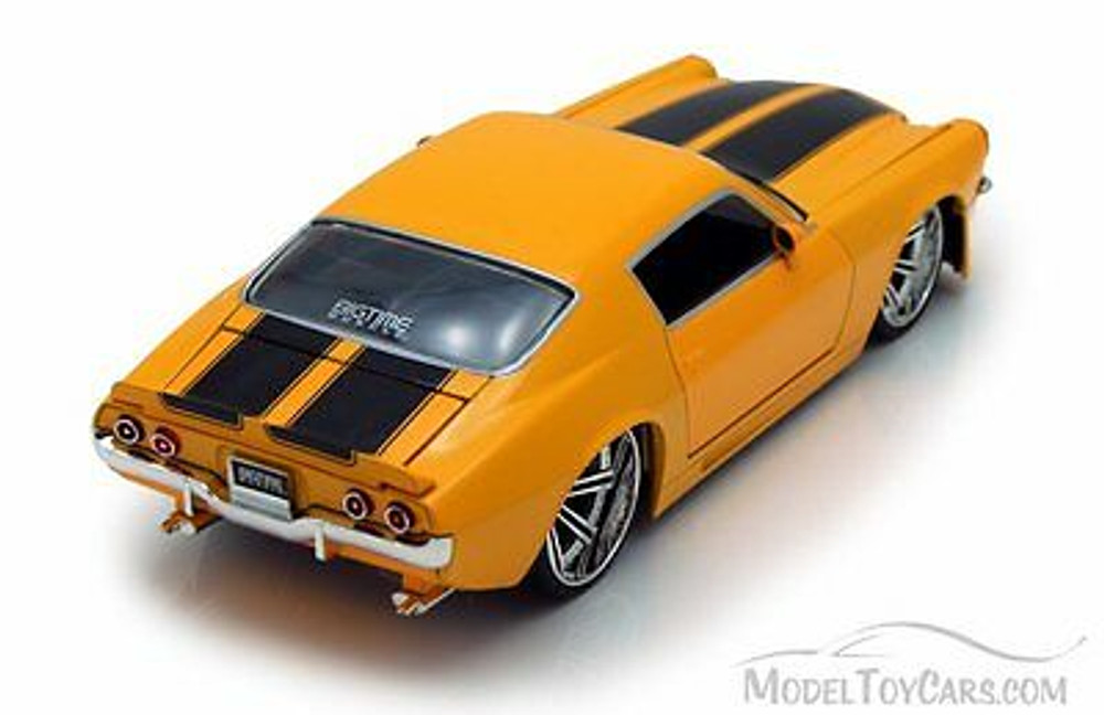 1971 Chevy Camaro, Yellow w/ Black stripes - Jada Toys 90535 - 1/24 scale Diecast Model Toy Car (Brand New, but NOT IN BOX)