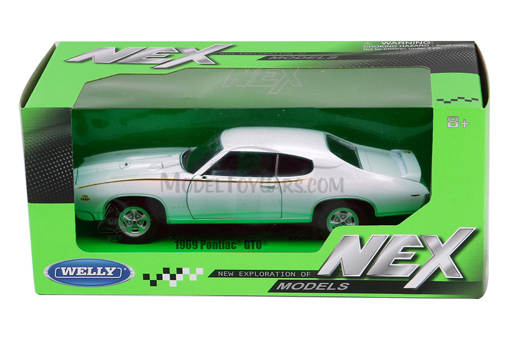 1969 Pontiac GTO, White - Welly 22501 - 1/24 scale Diecast