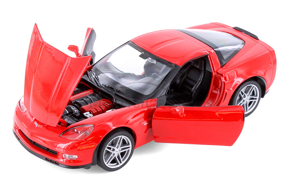 2007 Chevy Corvette, Red -  Showcasts® 22504/4D - 1/24 scale Diecast Model Toy Car (Brand New, but NOT IN BOX)