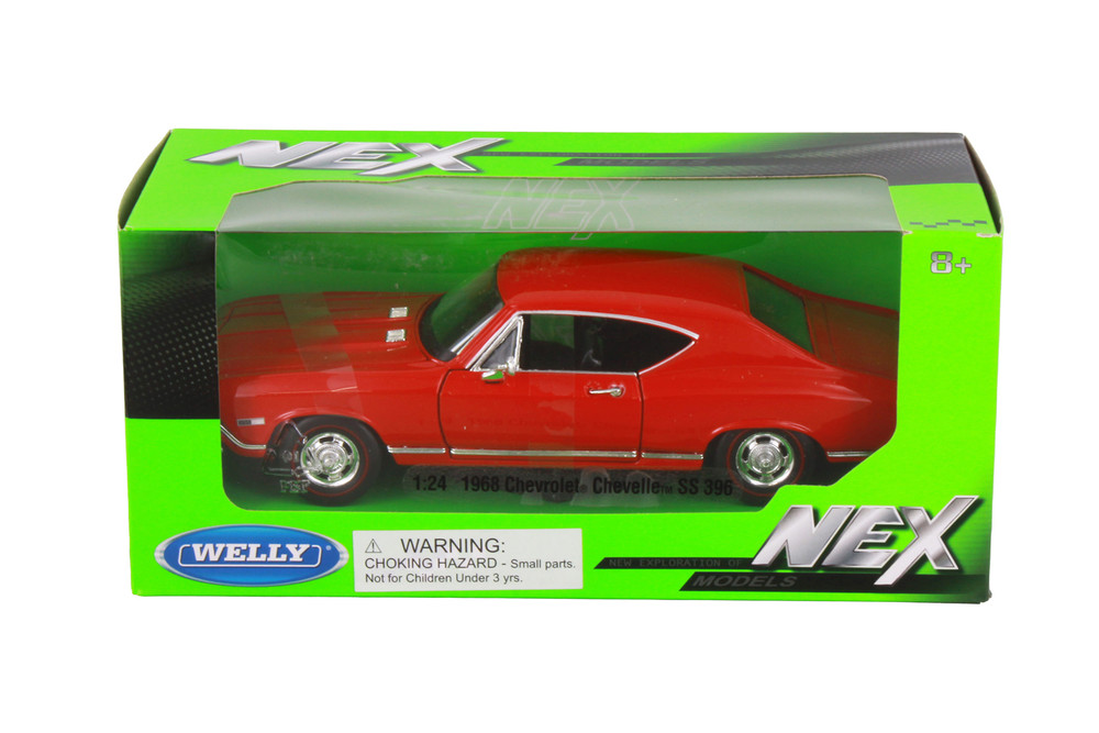 1968 Chevy Chevelle SS396 , Red - Welly 29397 - 1/24 scale Diecast Model Toy Car