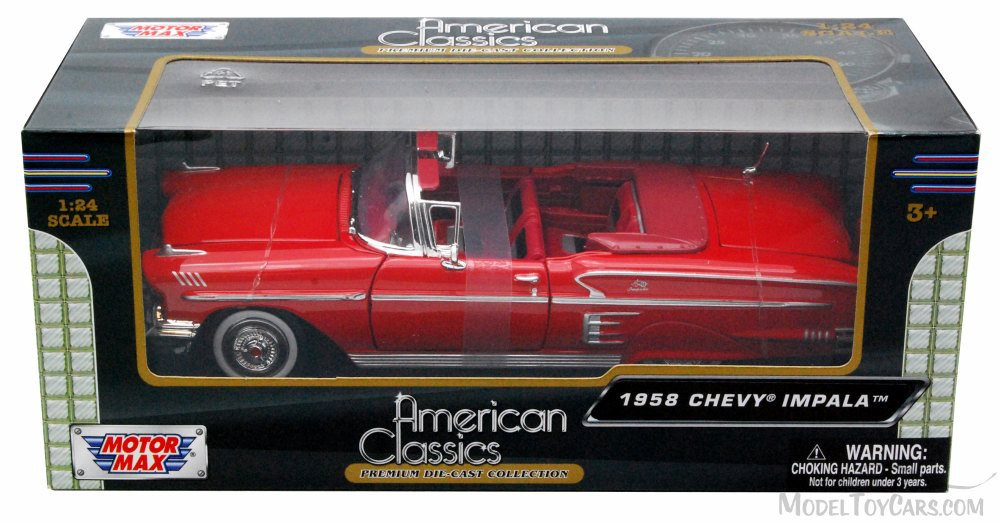 ミニカー Motormax 1/24 1958 Chevrolet Impala RED 1958 Chevrolet Impala Red 1/24 Diecast Car Model Motormax 73267