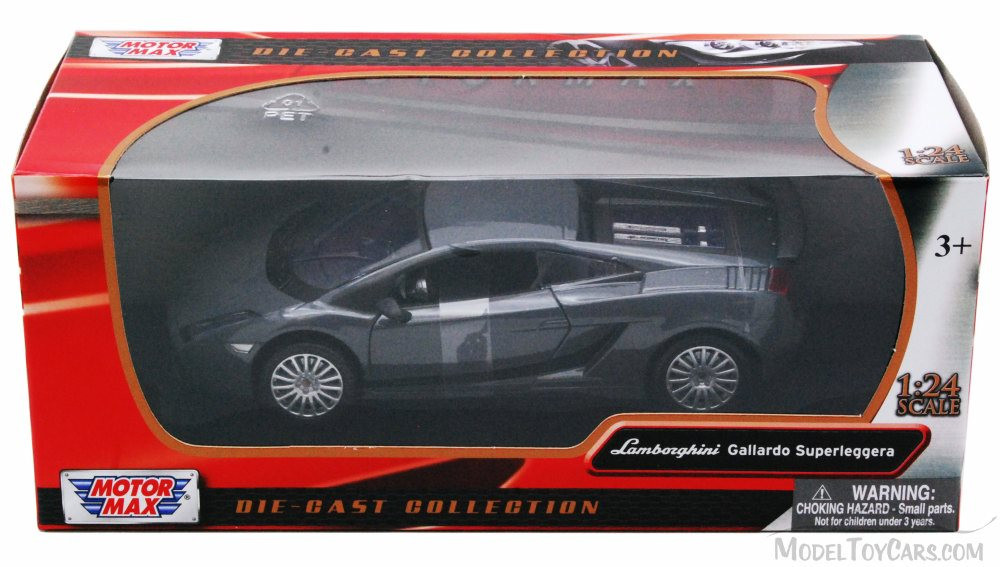 Lamborghini Gallardo Superleggera, Gray w/Black Roof - Motormax 73346 - 1/24 Diecast Model Car