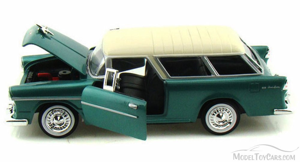 1955 Chevy Bel Air Nomad, Green With White Roof - Showcasts 73248 - 1/24 Scale Diecast Model Car (Brand New, but NOT IN BOX)