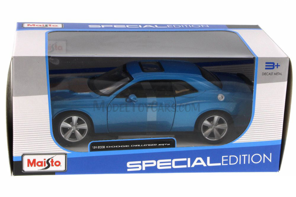 2008 Dodge Challenger SRT8 Hard Top w/ Sunroof, Blue - 31280BU - 1/24 Scale  Diecast Model Toy Car