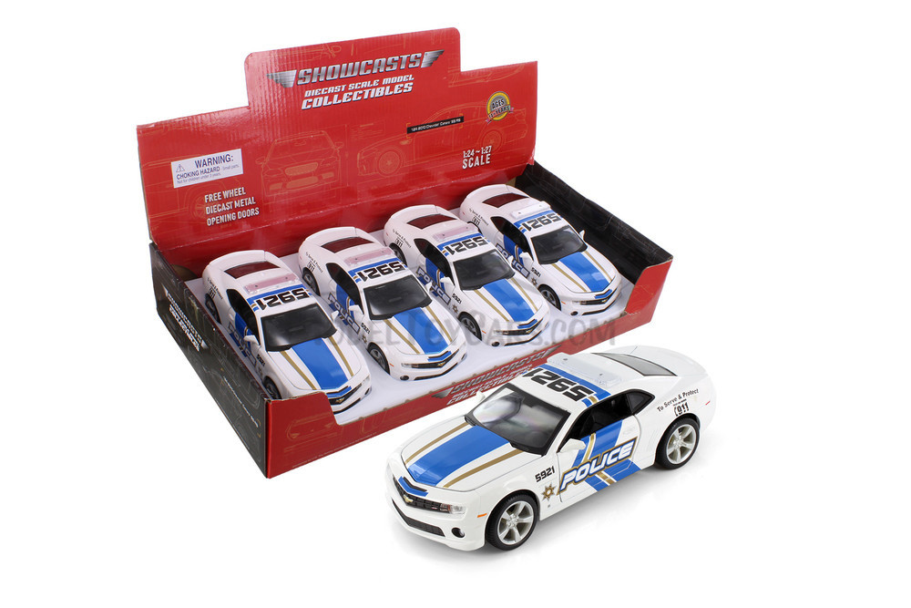 2010 Chevrolet Camaro Police, White with Blue & Gold - Showcasts 34208 - 1/24 Scale Diecast Car (1 car, no box)