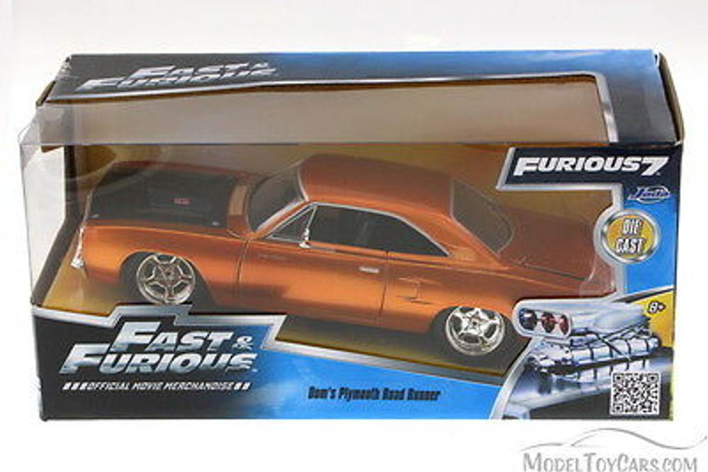 Fast & Furious 1970 Dom's Plymouth Road Runner , Copper -  97126 - 1/24 Scale Diecast Model Toy Car