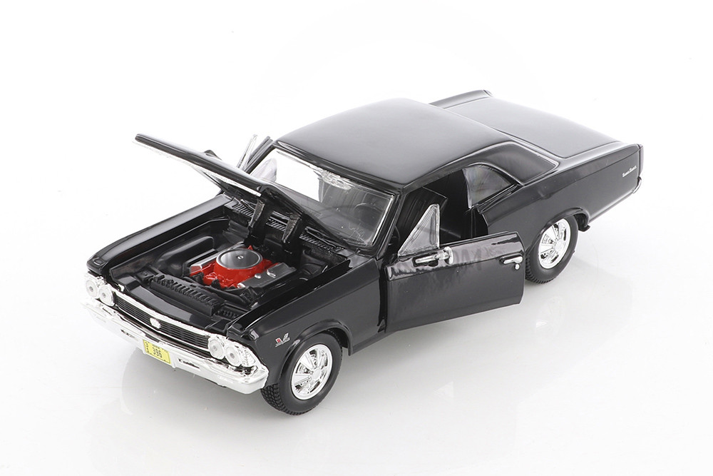 1966 Chevrolet Chevelle SS396 Hard Top, Black - Showcasts 34960 - 1/24 Scale Diecast Model Toy Car