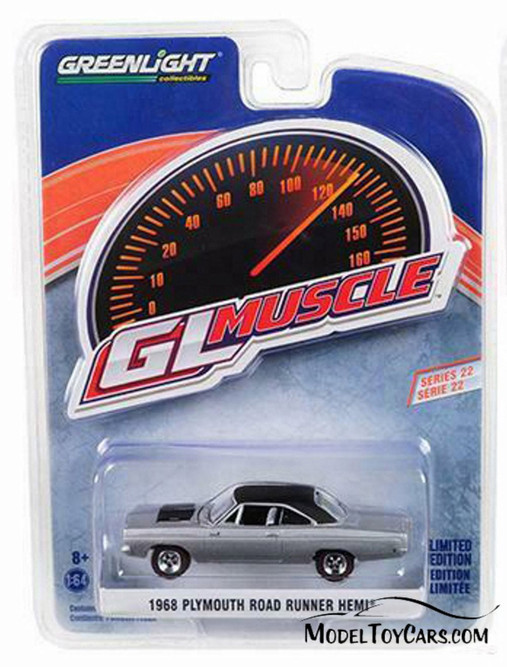1968 Plymouth Road Runner Hemi Hardtop, Buffet Silver - Greenlight