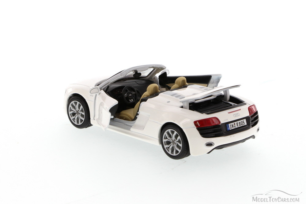 Audi R8 Spyder Convertible, White - Maisto 31204 - 1/24 Scale Diecast Model Toy Car